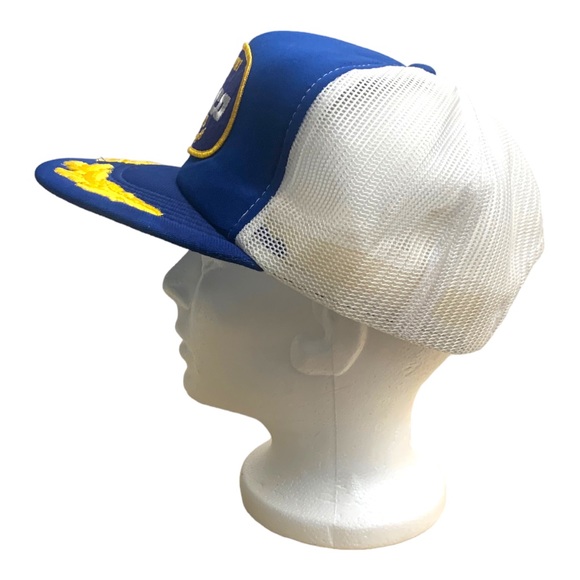 NEW VTG Fasco Equipment Rentals Gold Leaf Soda Blue Mesh Snapback Trucker Cap - Picture 3 of 9
